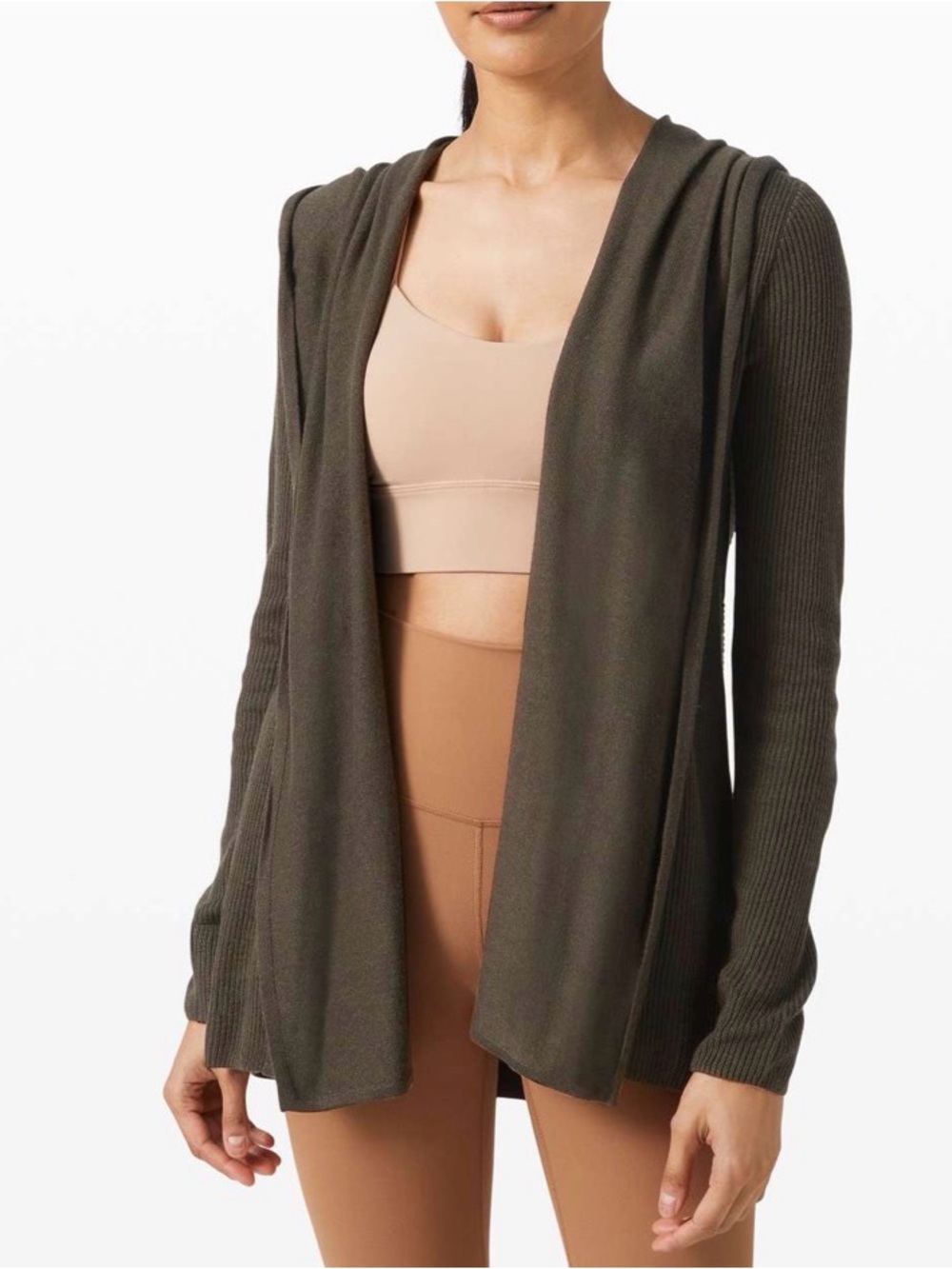 lululemon athletica Sundown Sweater Wrap in Dark Olive
